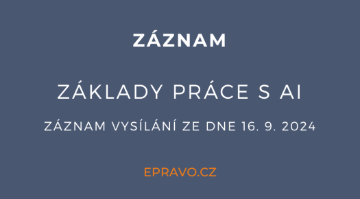 ZÁZNAM: Základy práce s AI - 16.9.2024