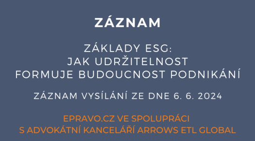 ZÁZNAM: Základy ESG: Jak udržitelnost formuje budoucnost podnikání - 6.6.2024