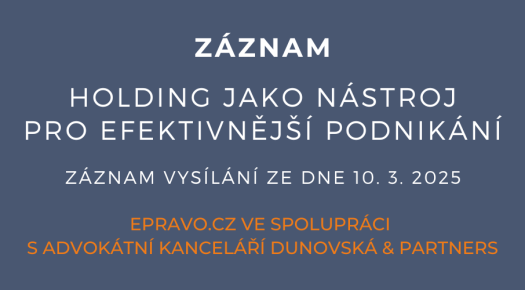 ZÁZNAM: Holding jako nástroj pro efektivnější podnikání - 10.3.2025