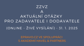 ZZVZ a aktuální otázky pro zadavatele i dodavatele (online - živé vysílání) - 31.1.2025